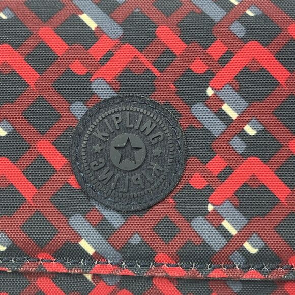 Kipling Wallet Snap Flap Geometric Red Black - Picture 2 of 15